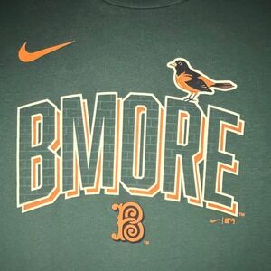 Nike Baltimore Orioles MLB Green Orange T-Shirt Boys XL Fits Mens Small NWT